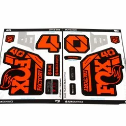 KIT DE STICKERS CUSTOM POUR FOURCHE FOX 40 FACTORY BLACK/ORANGE GLOSS