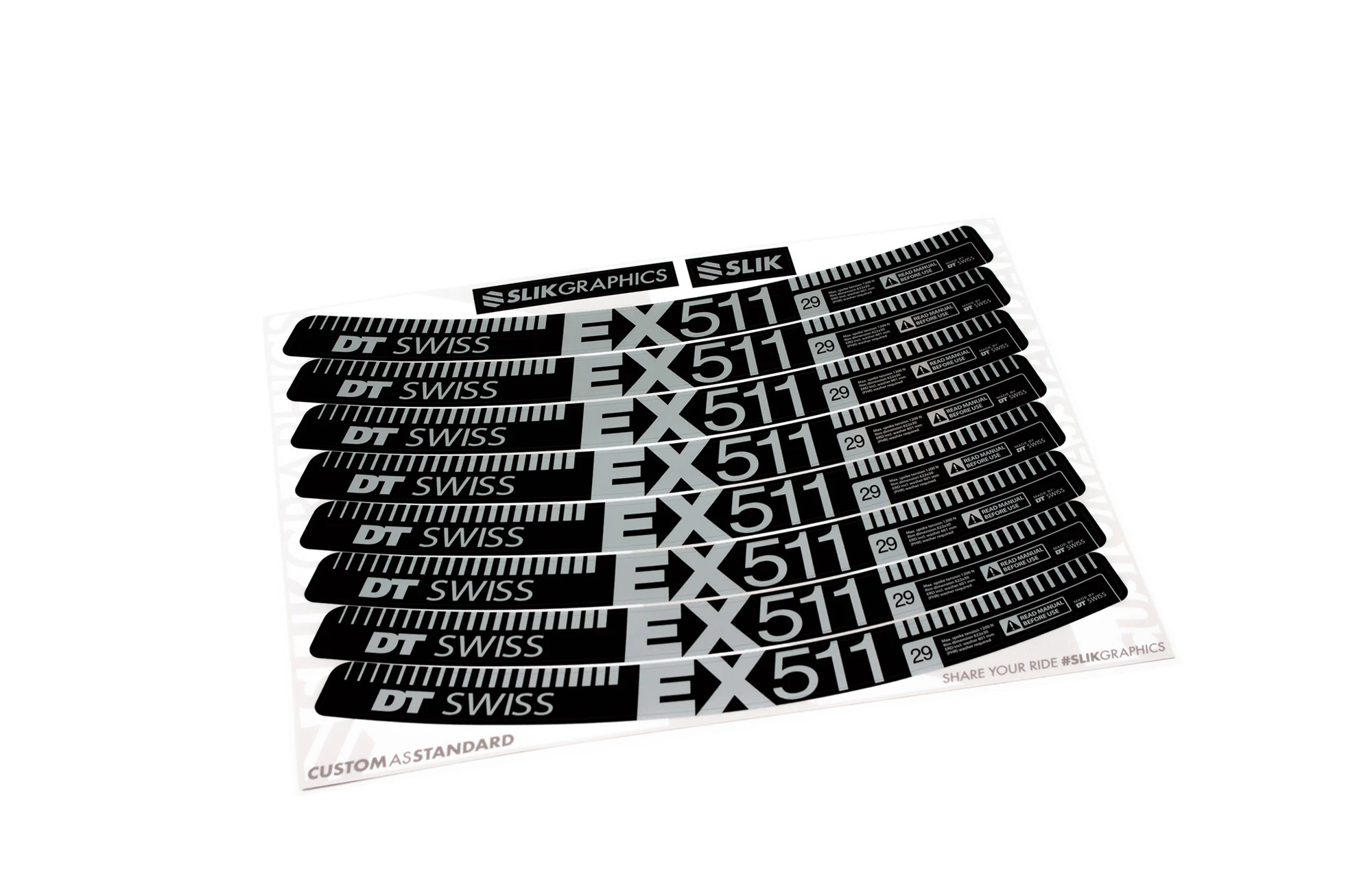 KIT DE STICKERS CUSTOM POUR JANTES EX 511 SILVER MATT 29" 3 KIT DE STICKERS CUSTOM POUR JANTES EX 511 SILVER MATT 29"